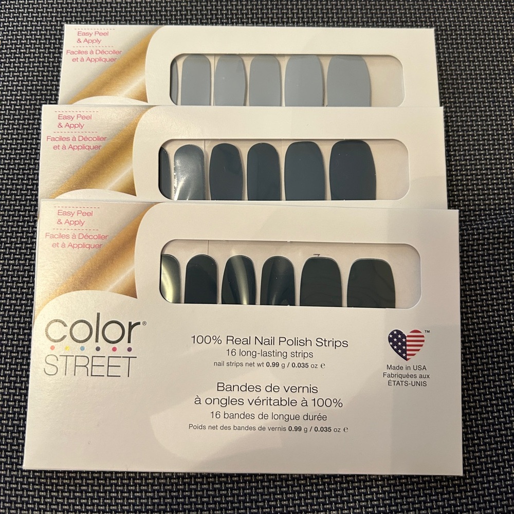 Color Street Blue/Green/Gray Nail Polish Strips Bundle